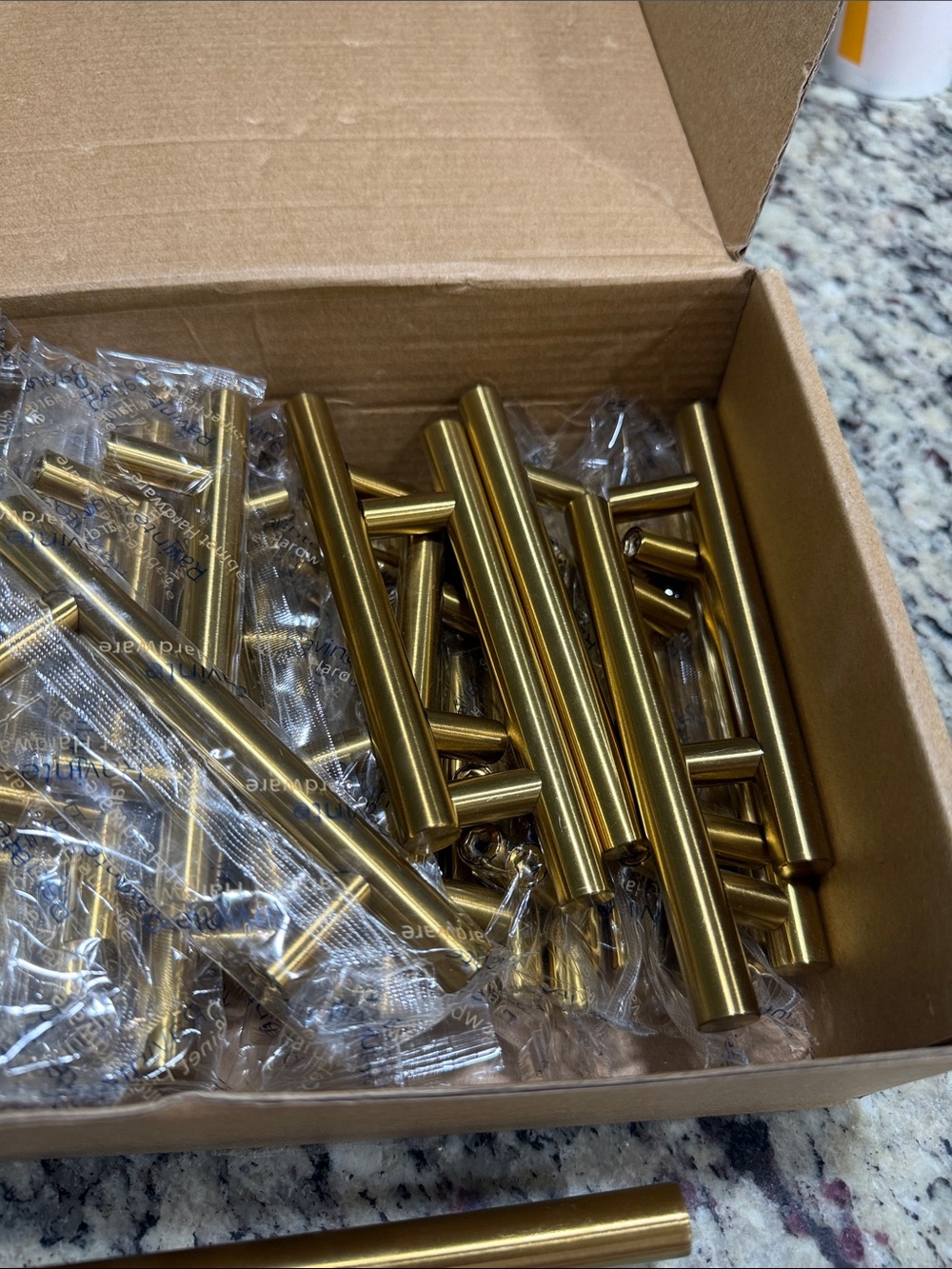 Brushed Gold/Brass T-Bar Cabinet Pull Handle - Modern Hardware - Picture 2 of 8
